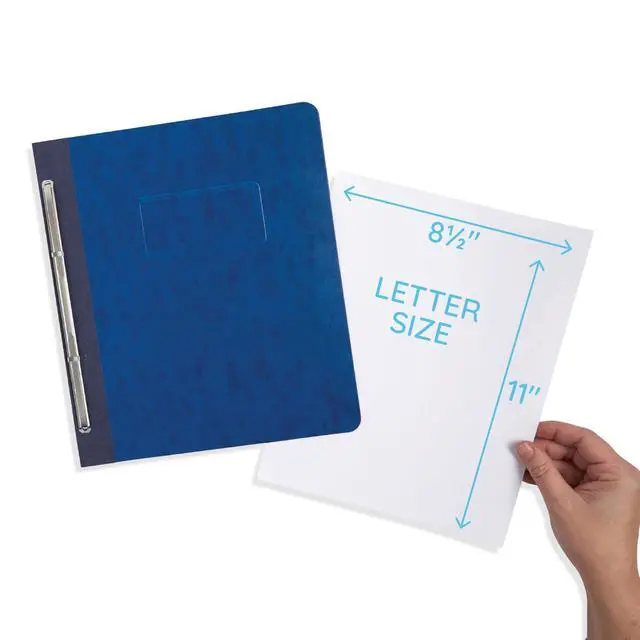 Alt view image 2 of 6 - 25 Pressboard Report Covers, Side Fastener, Navy | Heavy-duty 25pt pressboard, metal prong side fastener, letter size, for reports and business presentations