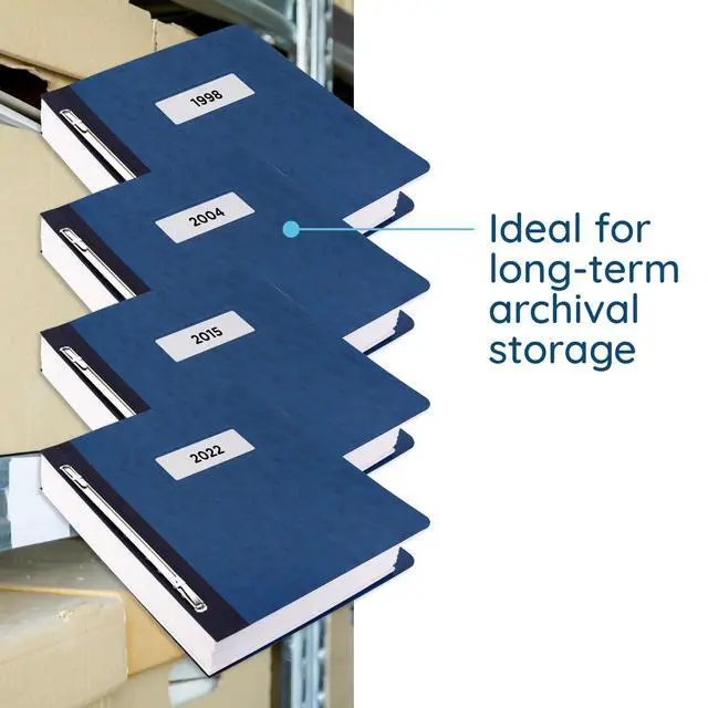 Alt view image 6 of 6 - 25 Pressboard Report Covers, Side Fastener, Navy | Heavy-duty 25pt pressboard, metal prong side fastener, letter size, for reports and business presentations