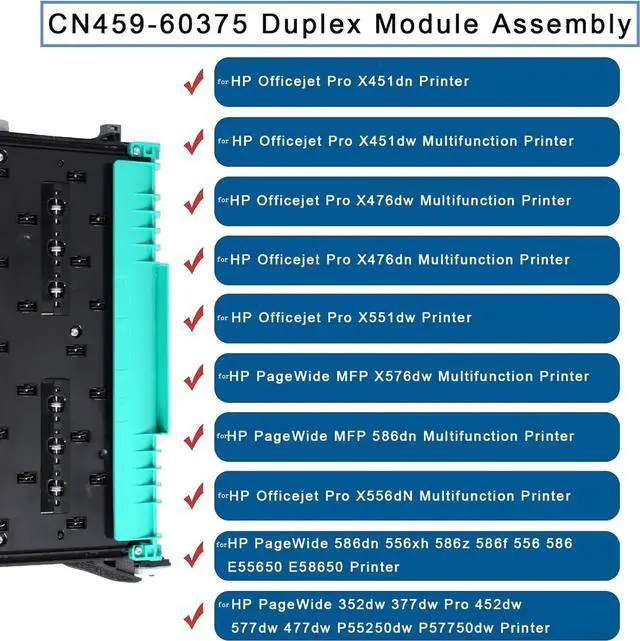 Alt view image 3 of 6 - CN459-60375 Duplex Module Assembly Compatible with HP PageWide Officejet Pro 477dw 477dn 577dw 577dz 552dw x476 377dw Printer, Waste Ink Collector Unit for hp973 974 975 CN598-67004