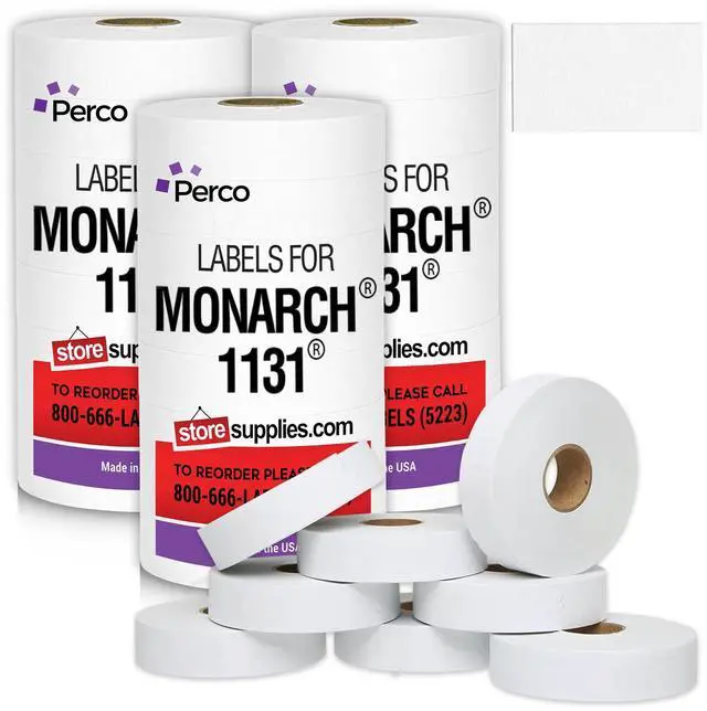 Main image of Pricing Labels for Monarch 1131 Removable Adhesives White - 60,000 Labels w/ 24 Rolls Value Pack, 3 Sleeves - Made in USA