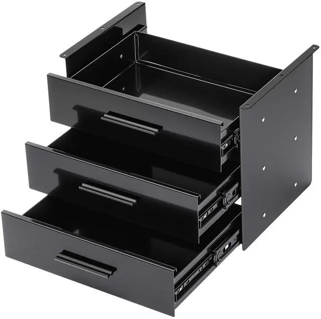 Main image of 16'' Under Desk Drawer Slide-out Steel Under Counter Drawers Storage Organizer Large Hidden Pull-out Tray for Table Desks Home Office Workstation(Black,3 Layer)