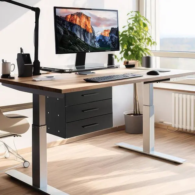 Alt view image 4 of 6 - 16'' Under Desk Drawer Slide-out Steel Under Counter Drawers Storage Organizer Large Hidden Pull-out Tray for Table Desks Home Office Workstation(Black,3 Layer)