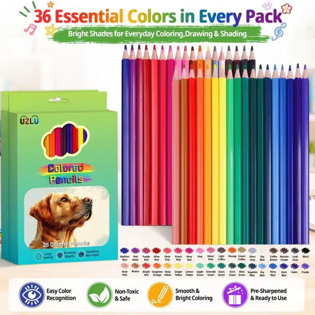Alt view image 2 of 6 - 1080 Count Colored Pencils Bulk, 30 Packs Colored Pencils, 36 Colors Pre-sharpened Coloring Pencils for Adults, Bulk School Supplies for Teachers, Classroom Prizes, Drawing Sketching Shading