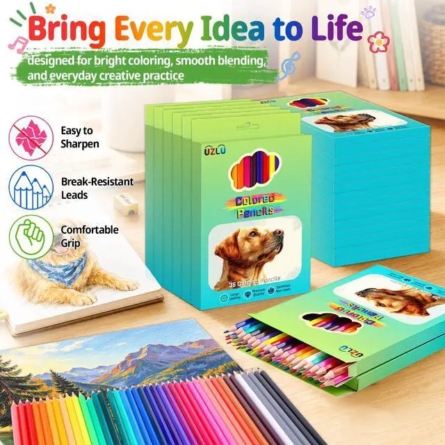 Alt view image 3 of 6 - 1080 Count Colored Pencils Bulk, 30 Packs Colored Pencils, 36 Colors Pre-sharpened Coloring Pencils for Adults, Bulk School Supplies for Teachers, Classroom Prizes, Drawing Sketching Shading