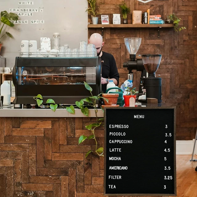 Alt view image 3 of 6 - Large Felt Letter Board 24x30 Inch with 748 letters, Menu Board Letter, Felt Board Message Board, Changeable Letter Board Black Letter Board Sign Restaurant, Office, Barnwood Frame Letterboard