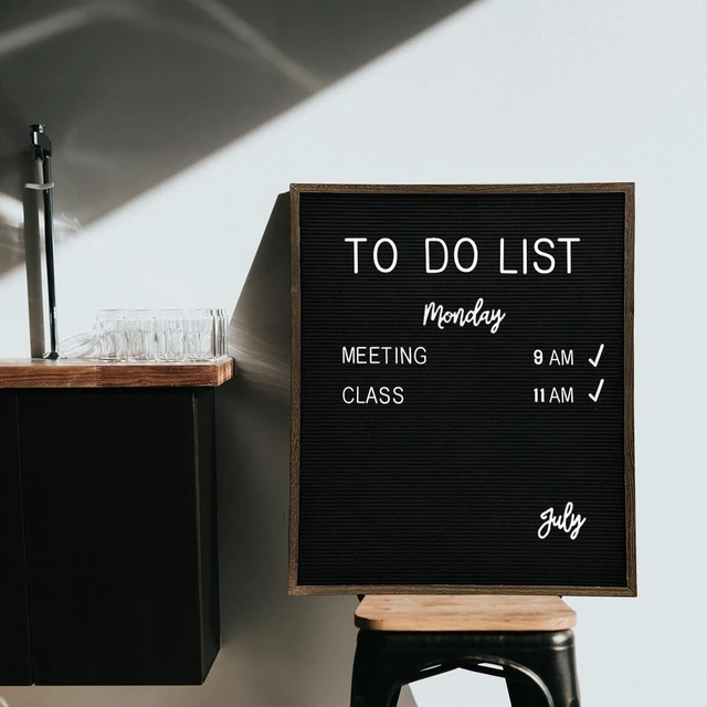 Alt view image 4 of 6 - Large Felt Letter Board 24x30 Inch with 748 letters, Menu Board Letter, Felt Board Message Board, Changeable Letter Board Black Letter Board Sign Restaurant, Office, Barnwood Frame Letterboard
