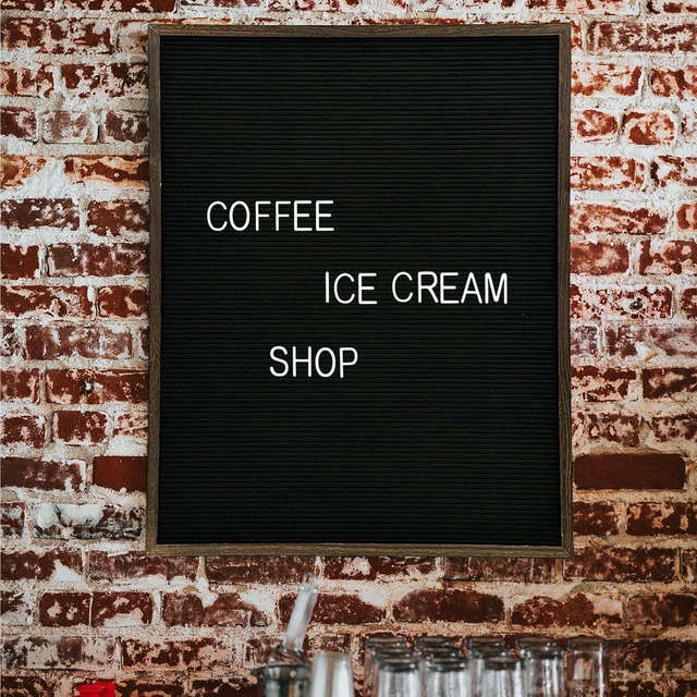 Alt view image 5 of 6 - Large Felt Letter Board 24x30 Inch with 748 letters, Menu Board Letter, Felt Board Message Board, Changeable Letter Board Black Letter Board Sign Restaurant, Office, Barnwood Frame Letterboard