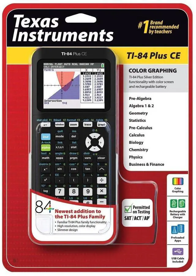 Main image of TI-84 Plus CE Graphing Calculator, Black