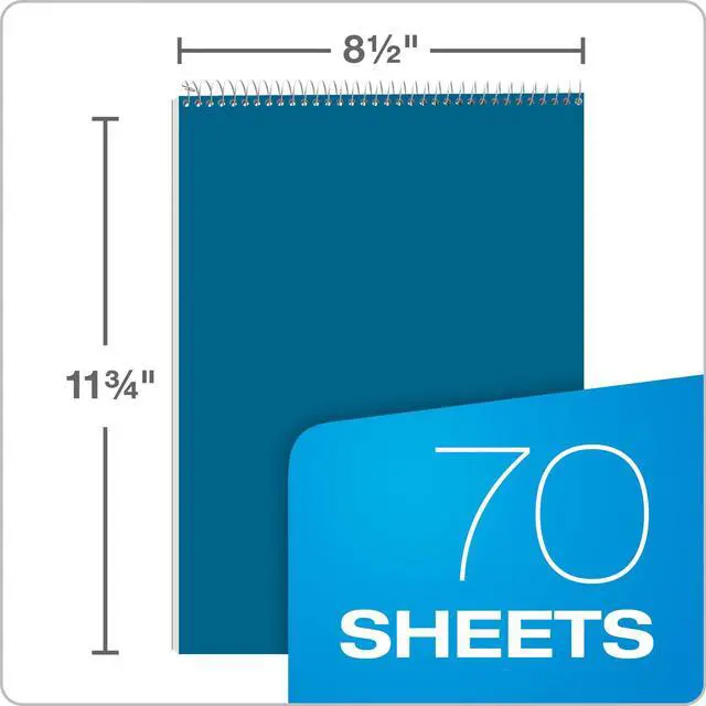 Alt view image 3 of 6 - Docket Graph Pad, 8-1/2" x 11-3/4", Wire Bound, Graph Rule (4 x 4), Blue Covers, 70 Sheets, Pack of 18