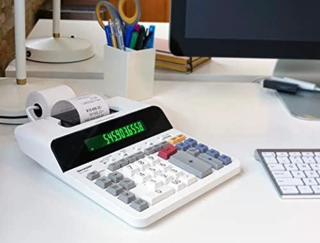 Alt view image 4 of 6 - 12-Digit Printing Calculator with Extra Large 10-Digit Option, 8.0 LPS Thermal Printer, No Ink Required, Full-Sized Keyboard, Easy Paper Load (ELT3301)