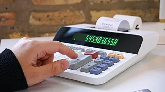 Alt view image 5 of 6 - 12-Digit Printing Calculator with Extra Large 10-Digit Option, 8.0 LPS Thermal Printer, No Ink Required, Full-Sized Keyboard, Easy Paper Load (ELT3301)