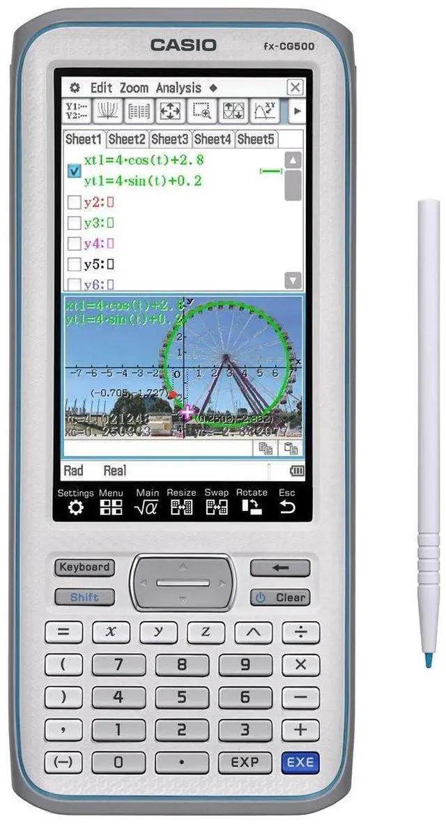 Main image of fx-CG500 Graphing Calculator Touchscreen with Stylus | CAS Functionality, Drag-and-Drop | Ideal for Advanced Math, Calculus & Engineering