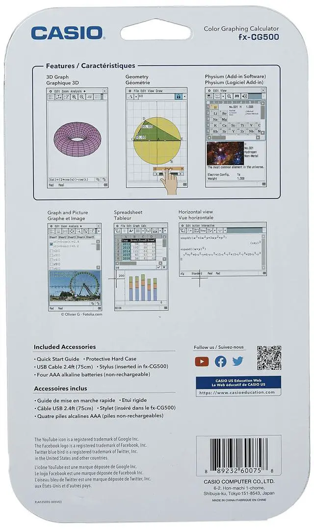 Alt view image 4 of 6 - fx-CG500 Graphing Calculator Touchscreen with Stylus | CAS Functionality, Drag-and-Drop | Ideal for Advanced Math, Calculus & Engineering