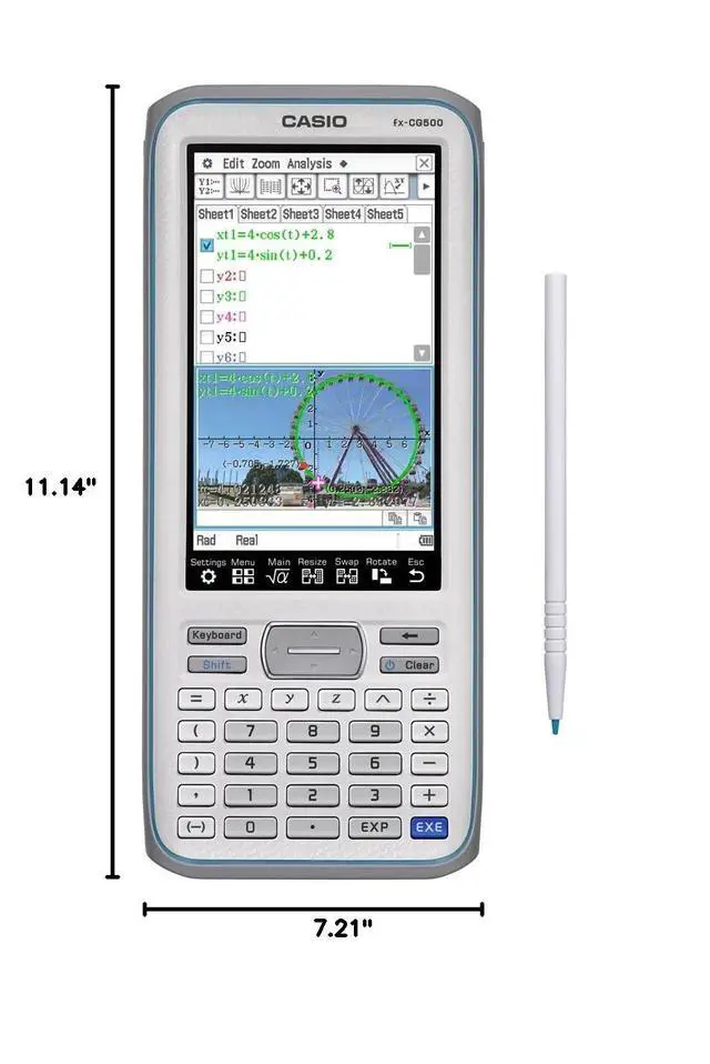 Alt view image 6 of 6 - fx-CG500 Graphing Calculator Touchscreen with Stylus | CAS Functionality, Drag-and-Drop | Ideal for Advanced Math, Calculus & Engineering