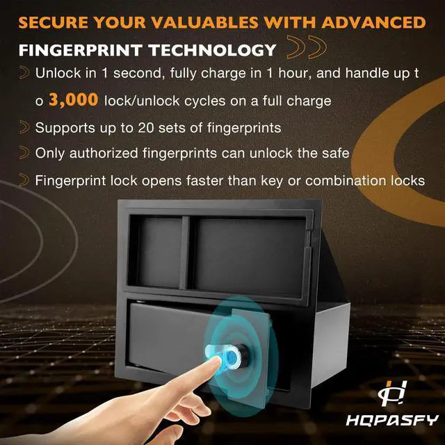 Alt view image 4 of 6 - Center Console Safe Vault Safe Box With Fingerprint Lock | Compatible with 2014-2021 Toyota Tundra 5.7L V8 Replace# 00016-34174 Secure Storage for Valuables, and Personal Items