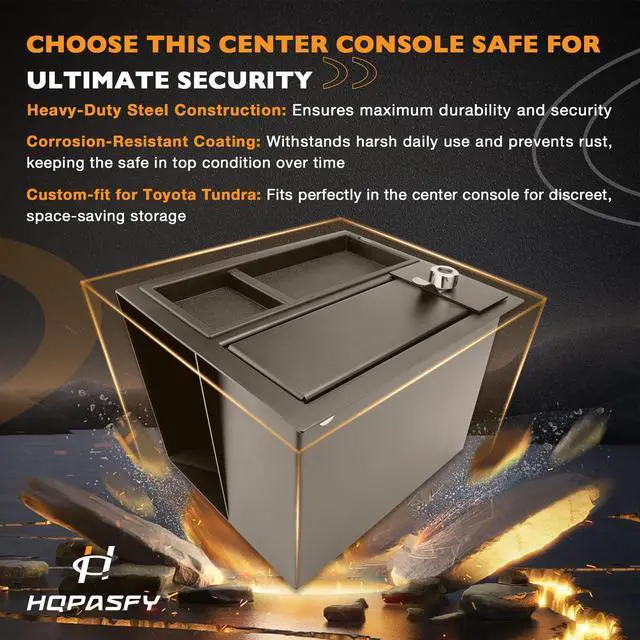 Alt view image 5 of 6 - Center Console Safe Vault Safe Box With Fingerprint Lock | Compatible with 2014-2021 Toyota Tundra 5.7L V8 Replace# 00016-34174 Secure Storage for Valuables, and Personal Items