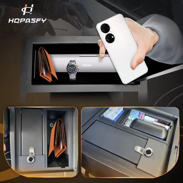Alt view image 6 of 6 - Center Console Safe Vault Safe Box With Fingerprint Lock | Compatible with 2014-2021 Toyota Tundra 5.7L V8 Replace# 00016-34174 Secure Storage for Valuables, and Personal Items