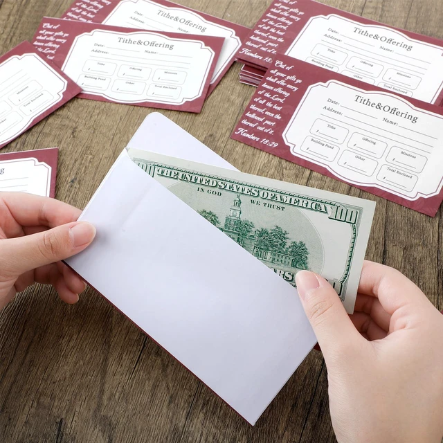 Alt view image 6 of 6 - 1000 Count Tithes and Offering Envelopes for Church Tithe Donation My Offering Bill Size Checks and Cash Envelopes for Religious Occasions(Simple)