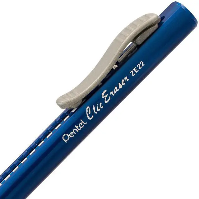 Alt view image 6 of 6 - Clic Eraser Grip, Retractable Eraser, Blue Barrel, Box of 12 (ZE22C) (Pack of 4)