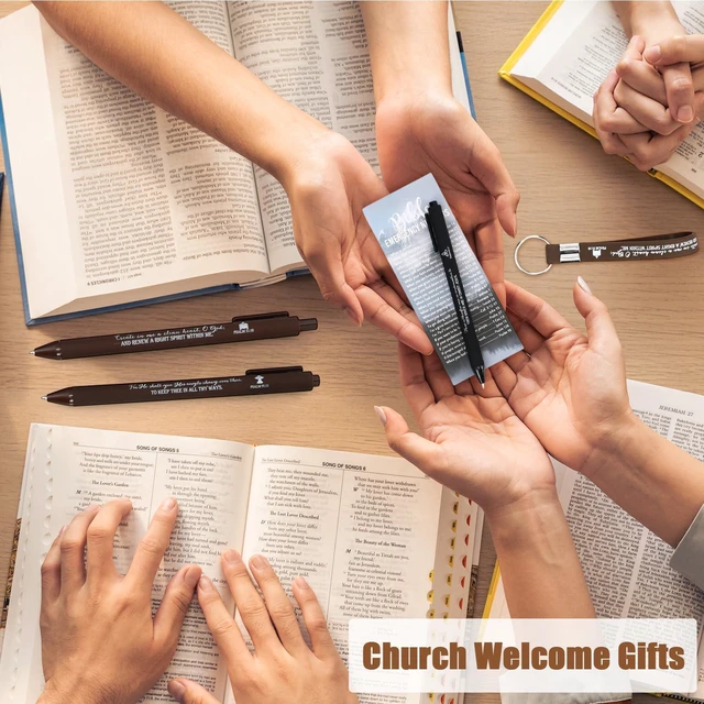 Alt view image 6 of 6 - 300 Pcs/100 Set Christian Gift Bulk Bible Verse Pen Keychain & Scripture Bookmark Back to School, Appreciation, Church Party Favors for Men Women Pastor VBS Sunday School Teacher Bible Study(English)