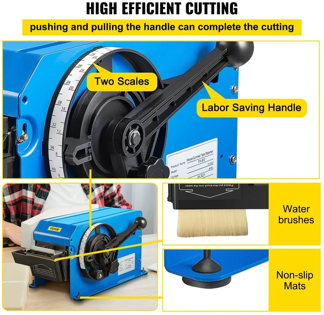 Alt view image 4 of 6 - Water-Activated Tape Dispenser, Maximum 39.4" x 3.94" Tape, Adjustable Length, Width & Water Level, Manual Tape Dispenser w/Water Brush, Carton Packaging for Express Box, Gift Box
