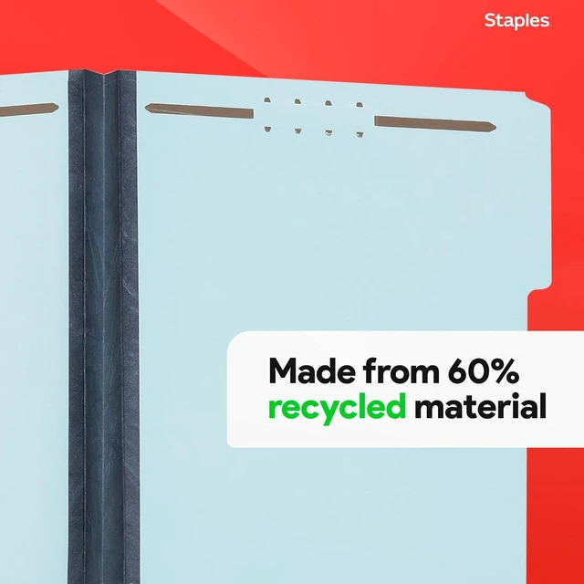 Alt view image 5 of 6 - ® 60% Recycled Pressboard Classification Folder, 2" Expansion, Letter Size, Blue, 25/Box (ST384868/384868)
