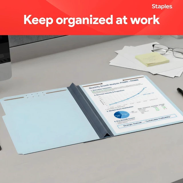 Alt view image 6 of 6 - ® 60% Recycled Pressboard Classification Folder, 2" Expansion, Letter Size, Blue, 25/Box (ST384868/384868)