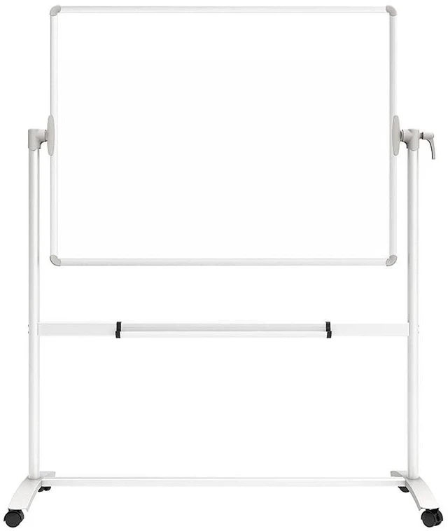 Main image of Double-Sided Magnetic Mobile Whiteboard on Wheels, 48 x 36 Inches | Rolling Dry Erase Board with Stand for School Office Home 4' x 3'