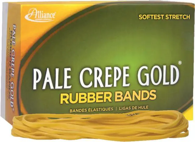Main image of Rubber 21405 Pale Crepe Gold Rubber Bands Size #117B,1 lb Box Contains Approx. 300 Bands (7" x 1/8",Golden Crepe),(Pack of 10)