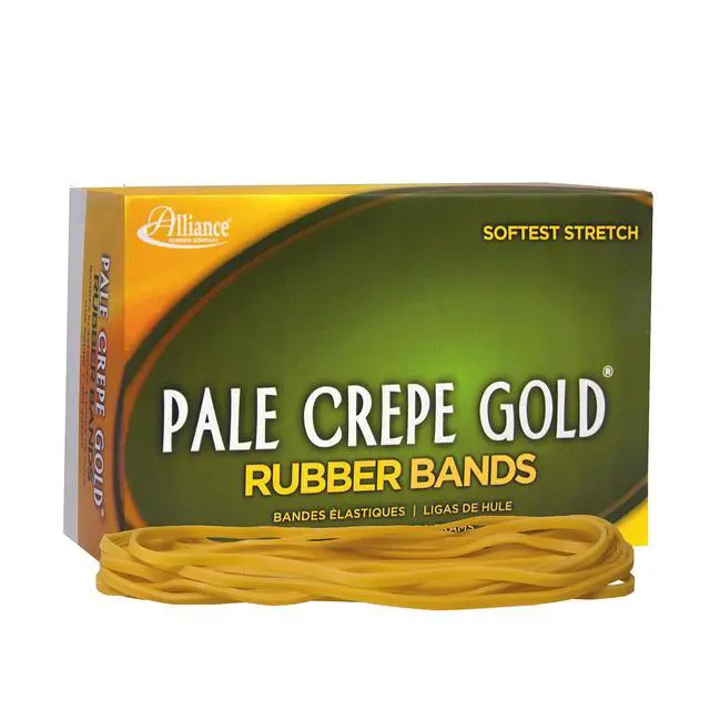 Alt view image 2 of 6 - Rubber 21405 Pale Crepe Gold Rubber Bands Size #117B,1 lb Box Contains Approx. 300 Bands (7" x 1/8",Golden Crepe),(Pack of 10)