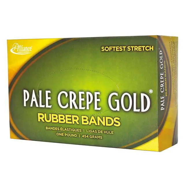 Alt view image 3 of 6 - Rubber 21405 Pale Crepe Gold Rubber Bands Size #117B,1 lb Box Contains Approx. 300 Bands (7" x 1/8",Golden Crepe),(Pack of 10)