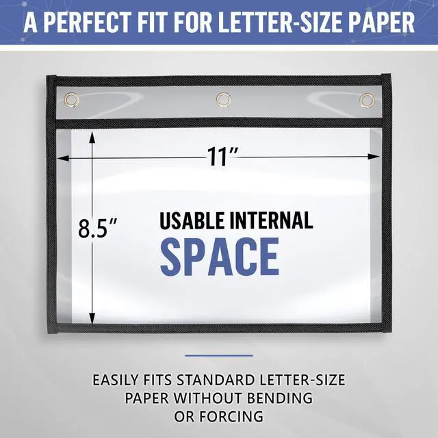 Alt view image 2 of 6 - 50 Pack Horizontal Job Ticket Holders 8.5x11 - Landscape Shop Ticket Holders 8 1/2 x 11 - Work Order Plastic Sleeves for Documents - Dry Erase Pocket Sleeve - Dry Erase Sleeves Clear Pocket Sleeve