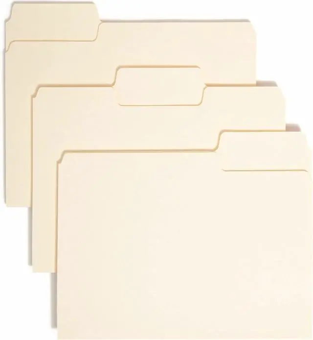 Main image of SuperTab File Folder, Oversized 1/3-Cut Tab, Letter Size, Manila, 100 Per Box (10301) (Pack of 5)