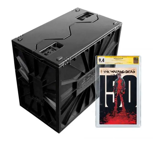 Alt view image 2 of 6 - Graded Comic Book Bin with Partition Black (1 Pack) | Holds Up To 30 Graded Comics | Stackable Comic Book Box Storage for CGC, CBCS & Slabs
