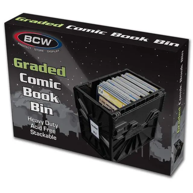Alt view image 6 of 6 - Graded Comic Book Bin with Partition Black (1 Pack) | Holds Up To 30 Graded Comics | Stackable Comic Book Box Storage for CGC, CBCS & Slabs