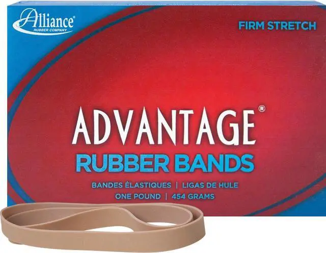 Main image of Rubber 27075 Advantage Rubber Bands Size #107, 1 lb Box Contains Approx. 40 Bands (7" x 5/8", Natural Crepe), Beige (Pack of 10)