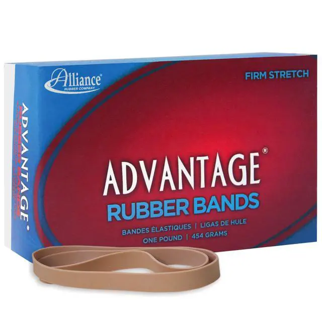 Alt view image 2 of 6 - Rubber 27075 Advantage Rubber Bands Size #107, 1 lb Box Contains Approx. 40 Bands (7" x 5/8", Natural Crepe), Beige (Pack of 10)