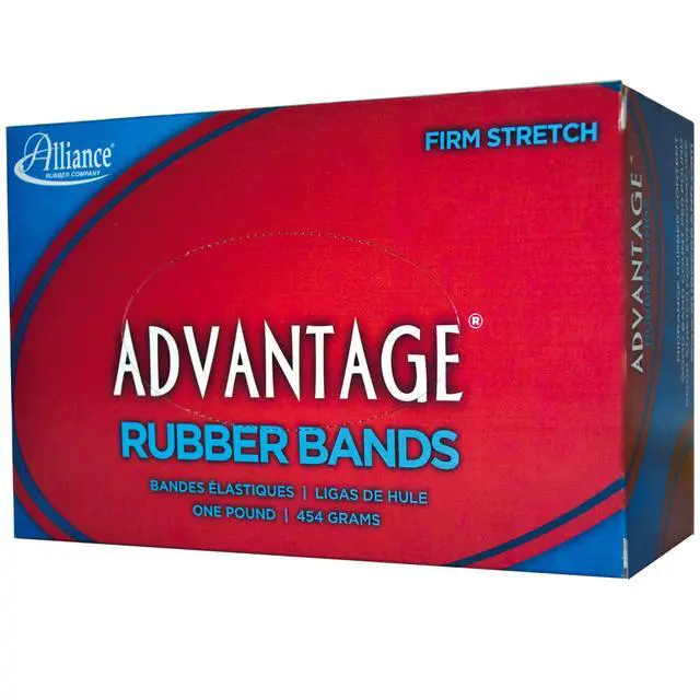 Alt view image 3 of 6 - Rubber 27075 Advantage Rubber Bands Size #107, 1 lb Box Contains Approx. 40 Bands (7" x 5/8", Natural Crepe), Beige (Pack of 10)