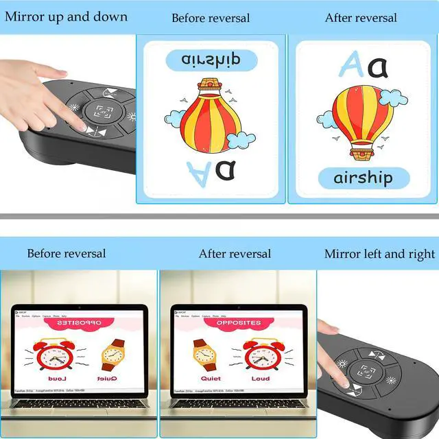 Alt view image 4 of 6 - 8MP USB Document Camera for Teachers and Classroom for A3 A4 Size with Dual Mic, 3-Level LED Light, Up and Down, Left and Right Image Inversion, for Distance Teaching & Learning