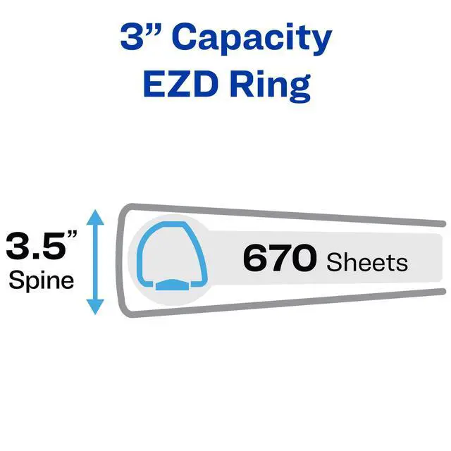 Alt view image 2 of 6 - Heavy-Duty View 3 Ring Binder, 3" One Touch EZD Rings,670-Sheet Capacity,3.5 Inch Wide Spine, Great for Home,School Supplies,Office,or Organization Needs,1 Chartreuse Binder (79779) (Pack of 4)