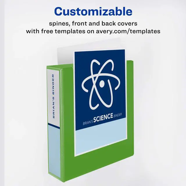 Alt view image 3 of 6 - Heavy-Duty View 3 Ring Binder, 3" One Touch EZD Rings,670-Sheet Capacity,3.5 Inch Wide Spine, Great for Home,School Supplies,Office,or Organization Needs,1 Chartreuse Binder (79779) (Pack of 4)
