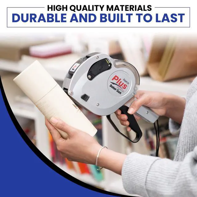 Alt view image 5 of 6 - Plus 1-Line Date Marking Gun with Labels Kit - Compares to Monarch 1131-01 Band Includes 1-Line 8-Character Band Date Labeler Gun, 9,000 Blank White Labels, a Label Scraper, and an Extra Inker