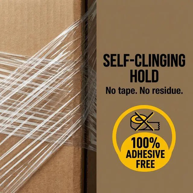 Alt view image 5 of 6 - Stretch Wrap Extra Wide Stretch Film Roll (4 Rolls) - 20 in Wide & 1000 ft long Clear Plastic Wrap with Handles for Pallet Wrapping Shipping Moving