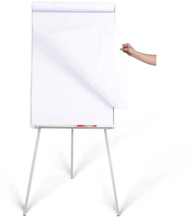 Main image of Whiteboard Easel 36" x 24" Height Adjustable, Magnetic Dry Erase Easel | Portable Tripod White Board Easel 36"x24" with 25-sheet Flipchart Paper Pad, Magnets & Eraser, for Classroom Workplace Home