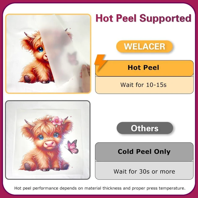 Alt view image 3 of 6 - DTF Transfer Film Roll 24"x328ft, Glossy Transfer Finish, Double-Sided Film | Hot&Cold Peel,PET Heat Transfer Paper for DTF Inkjet Printers Direct Print on T-Shirts and All Color Fabrics, Wash Durable