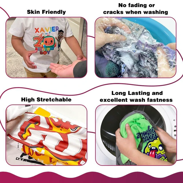 Alt view image 5 of 6 - DTF Transfer Film Roll 24"x328ft, Glossy Transfer Finish, Double-Sided Film | Hot&Cold Peel,PET Heat Transfer Paper for DTF Inkjet Printers Direct Print on T-Shirts and All Color Fabrics, Wash Durable
