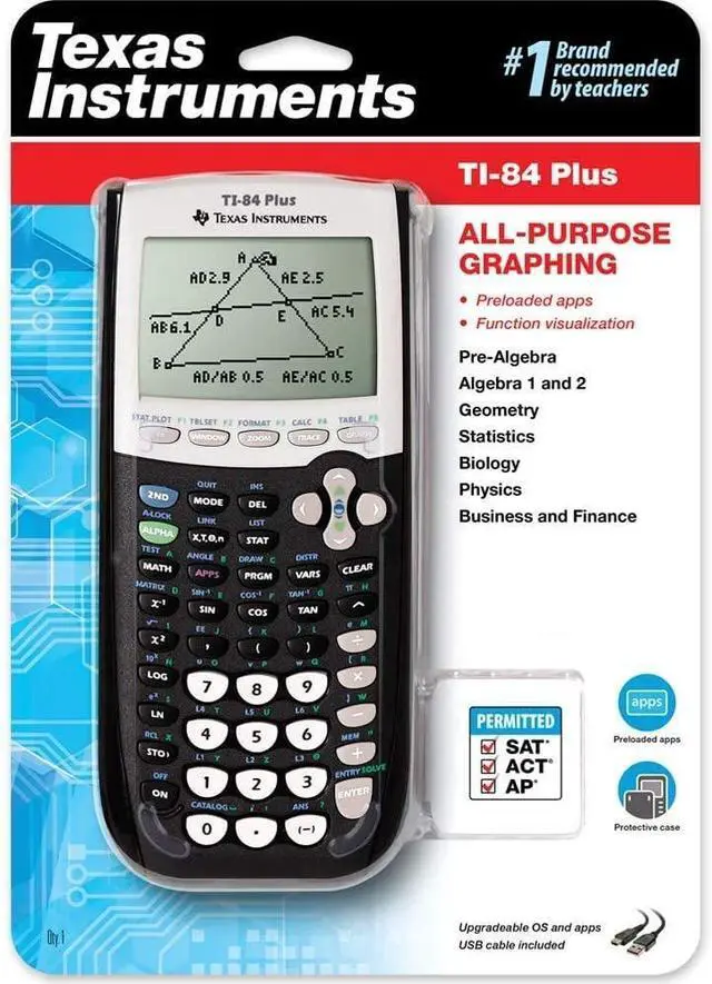 Alt view image 2 of 6 - TI-84 Plus Graphing Calculator, Black