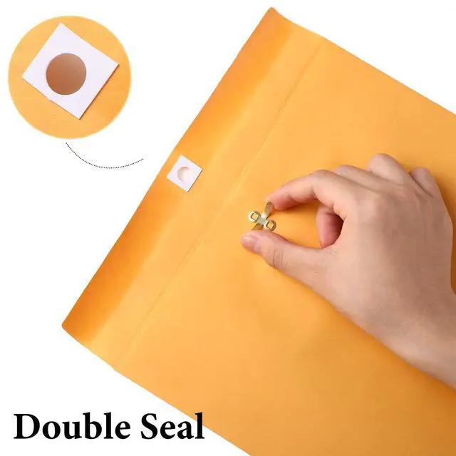 Alt view image 4 of 4 - 600 Pcs Manilla Envelopes Clasp Envelopes Bulk Brown Kraft Catalog Letter with Clasp Closure and Gummed Seal 28lb Heavyweight Paper (9 x 12 Inch)