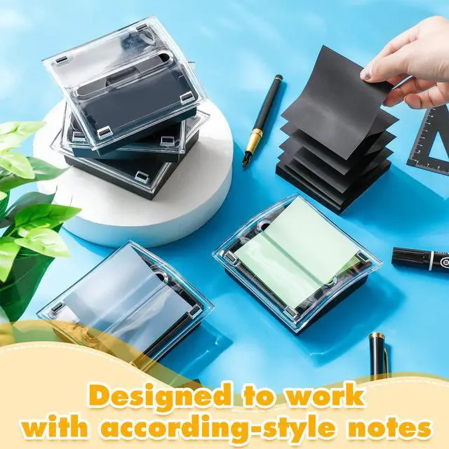 Alt view image 4 of 6 - 24 Pcs Pop Up Note Dispenser with Black Base Clear Top Acrylic Sticky Notes Holder Fit for 3 x 3 Inches Notes Sticky Note Dispenser for Desk School Office Home Store Memo Gift