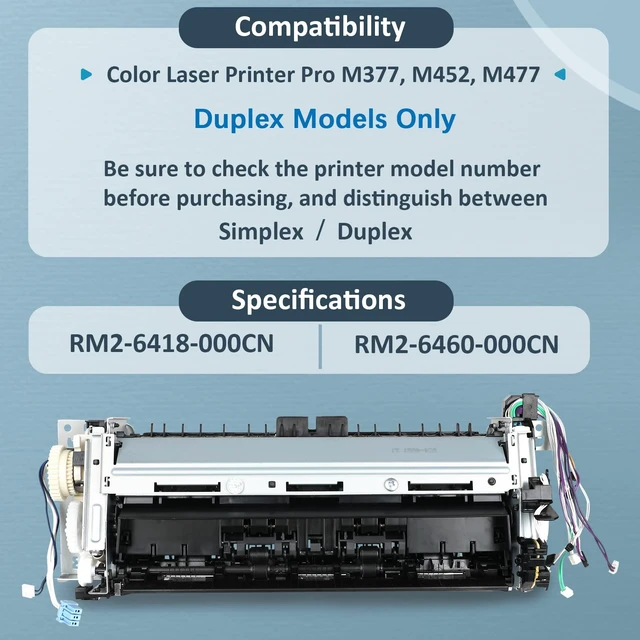 Alt view image 2 of 6 - RM2-6418-000CN(RM2-6460-000CN)-Duplex Models-Fuser Unit for Color LaserJet Pro M377dw M452dn M452dw M452nw M454dn M454dw M455dn M477fdn M477fdw M479fdn M479fdw(110V) (RM2-6418-000CN Maintenance Kit)